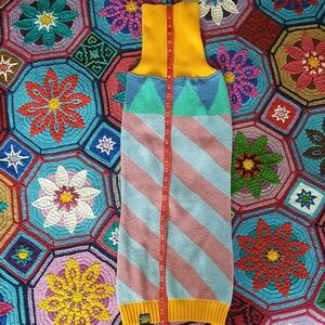 Colorful Geometric Knit Sweater For a Large Dog